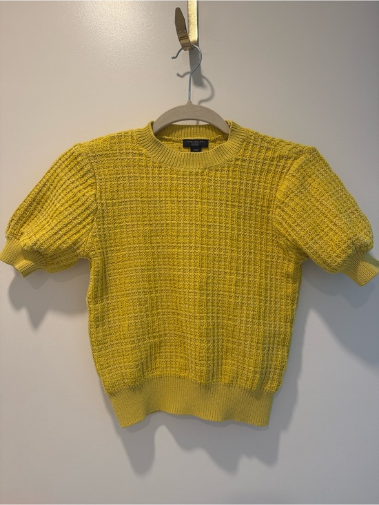 Ann Taylor Factory Tops - Ann Taylor Factory Sunny Yellow Textured Crewneck Top